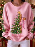Women's Christmas Faith Art Print Casual Sweatshirt