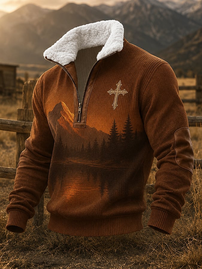 Men'S Casual Western-Style Printed Sweatshirt