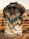 Men's Western-Style Faith Print Casual Polo Shirt