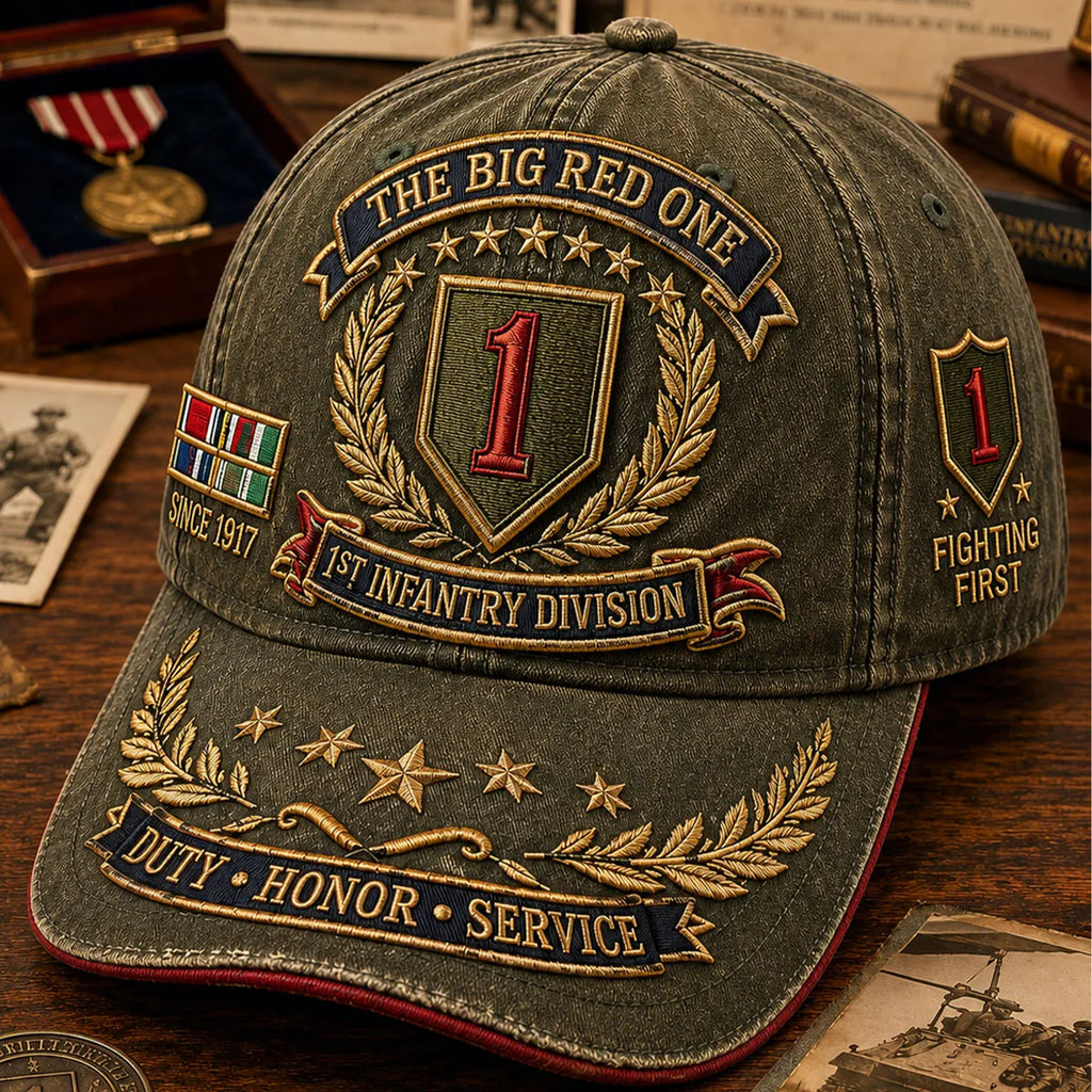 Vintage-style Veteran Print Casual Hat