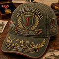 Vintage-style Veteran Print Casual Hat