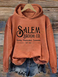Women's Salem Broom Co Quality Handcrafted Enchanted Est 1692 Printed Hoodie