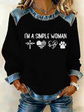 Women's printed patchwork sweatshirt