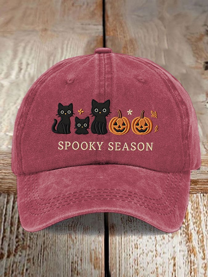 Unisex Faux Embroidered Halloween Baseball Cap