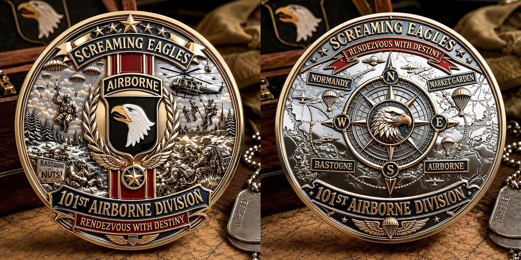 Screaming Eagles 101st Airborne Division Commemorative Metal Medal