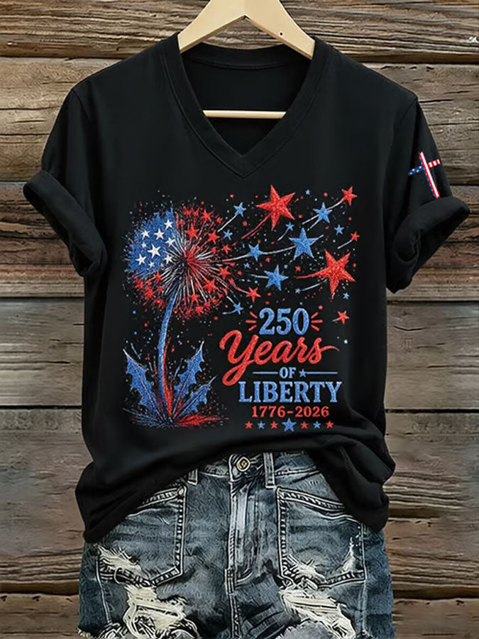 Women'S America Flag Print Casual T-Shirt