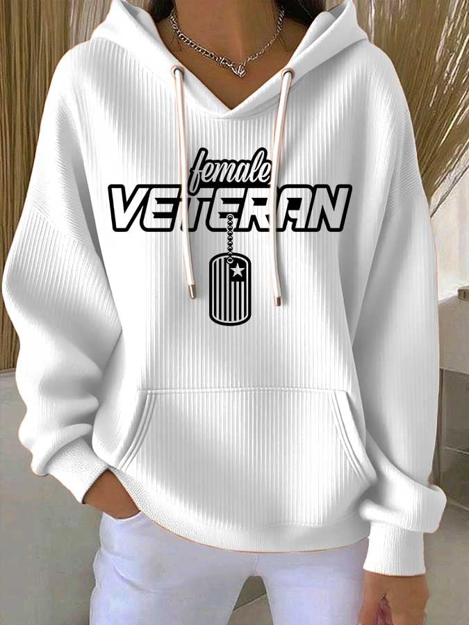 Women's Veteran Print Casual Sweatshirt