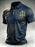 Men's Faith Cross-Print Short-Sleeve Polo Shirt