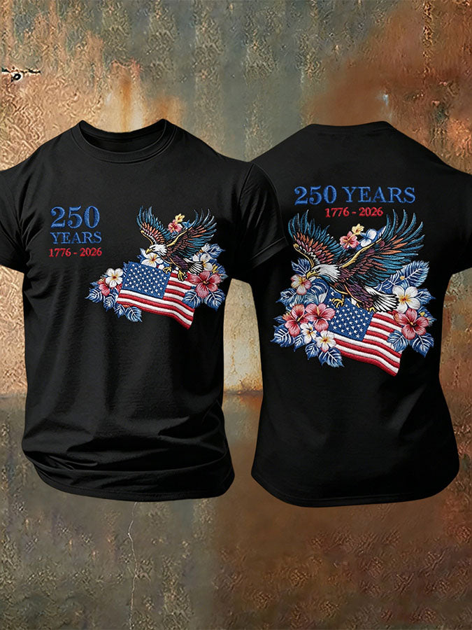 Men'S Retro American Independence Day Printed Short Sleeved T-Shirt