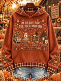 Women's Retro Autumn Thanksgiving Print Hoodie