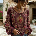 Women's Religious Faith Floral Art Printed Casual Top