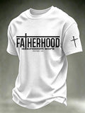 Men's Fatherhood Is Kingdom Work Print Waffle-Knit Short-Sleeve T-Shirt