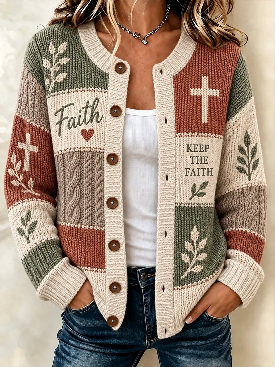 Women's Faith Print Cardigan