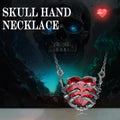 Retro Fashion Design Exaggerated Punk Style Personality Dark Red Love Ghost Claw Pendant Necklace For Men And Women