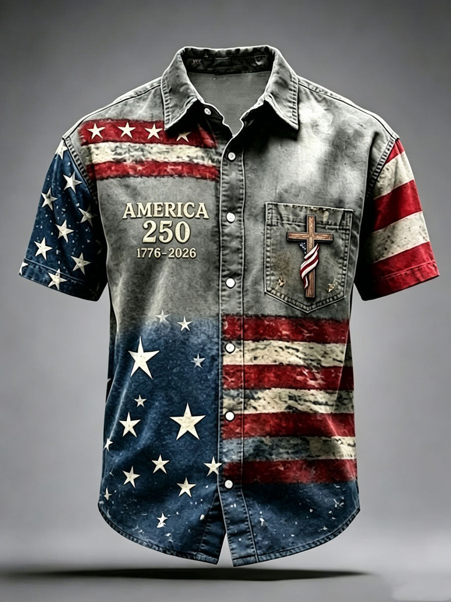 Men'S 250Th Anniversary National Faith Print  Shirt