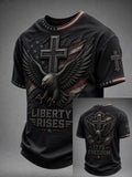 Men's Vintage Faith & Patriotism-Themed T-Shirt