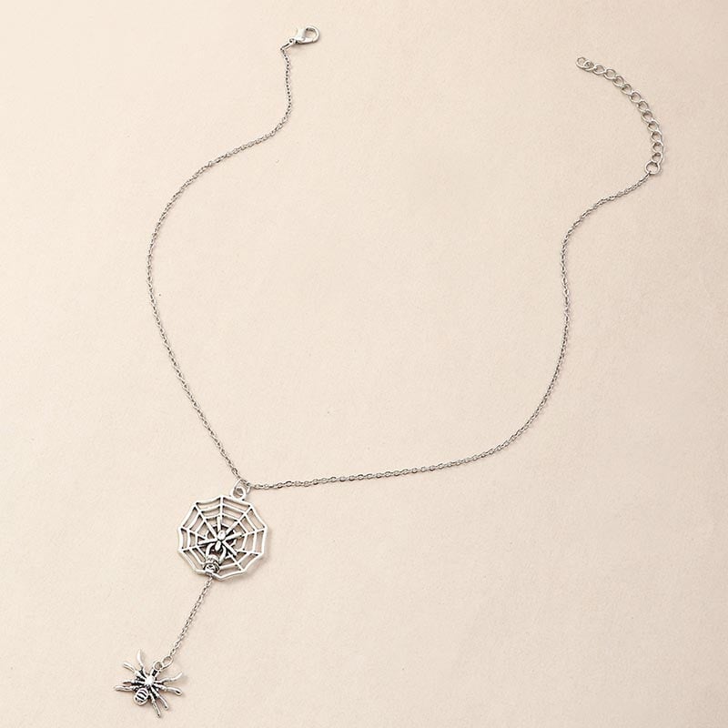 Fashionable And Personalized Creative Funny Animal Skull Spider Necklace