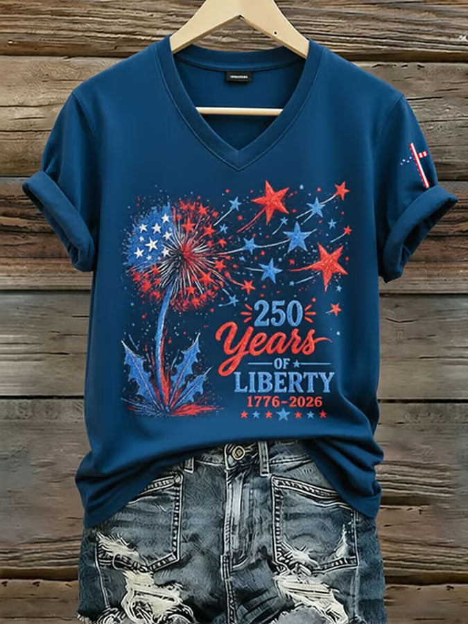 Women'S America Flag Print Casual T-Shirt