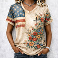 250th Anniversary Faith Art Print Casual V-neck T-Shirt
