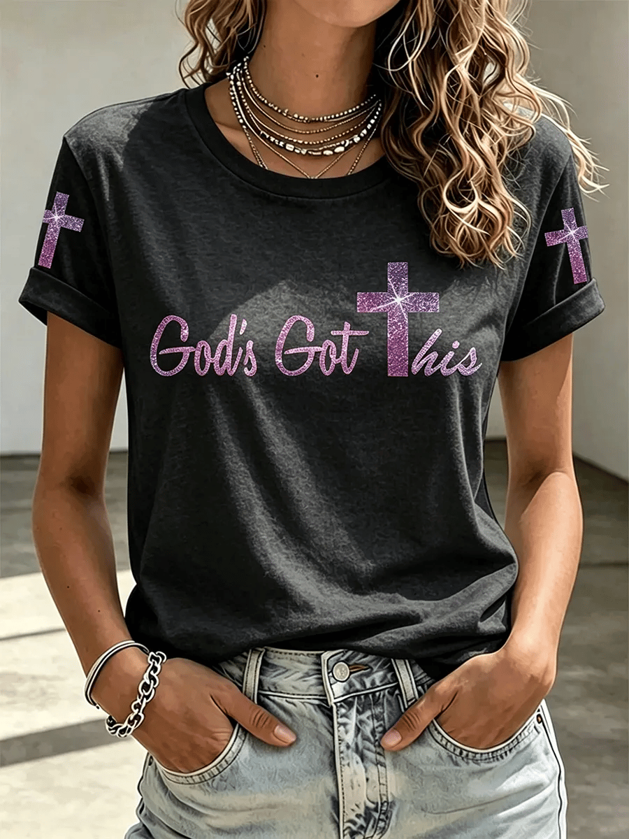Women's Retro Jesus Print T-shirt