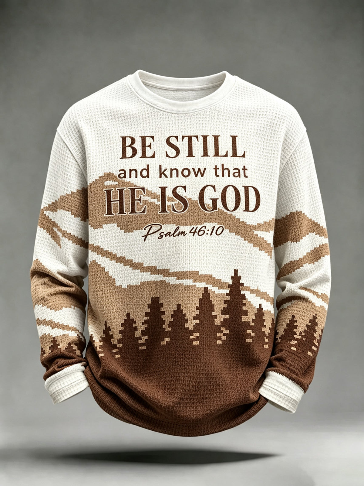 Men's Be Still And Know Psalm 46:10 Printed Waffle-Knit Top