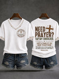 Women's Casual Faith Print T-Shirt