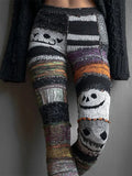 Women's Halloween Contrast Color Comfortable Knitted Print Leggings