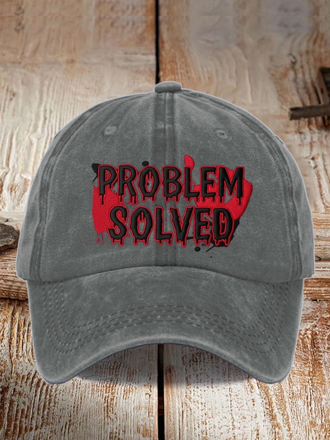 Unisex Halloween Problem Solved Printed Hat