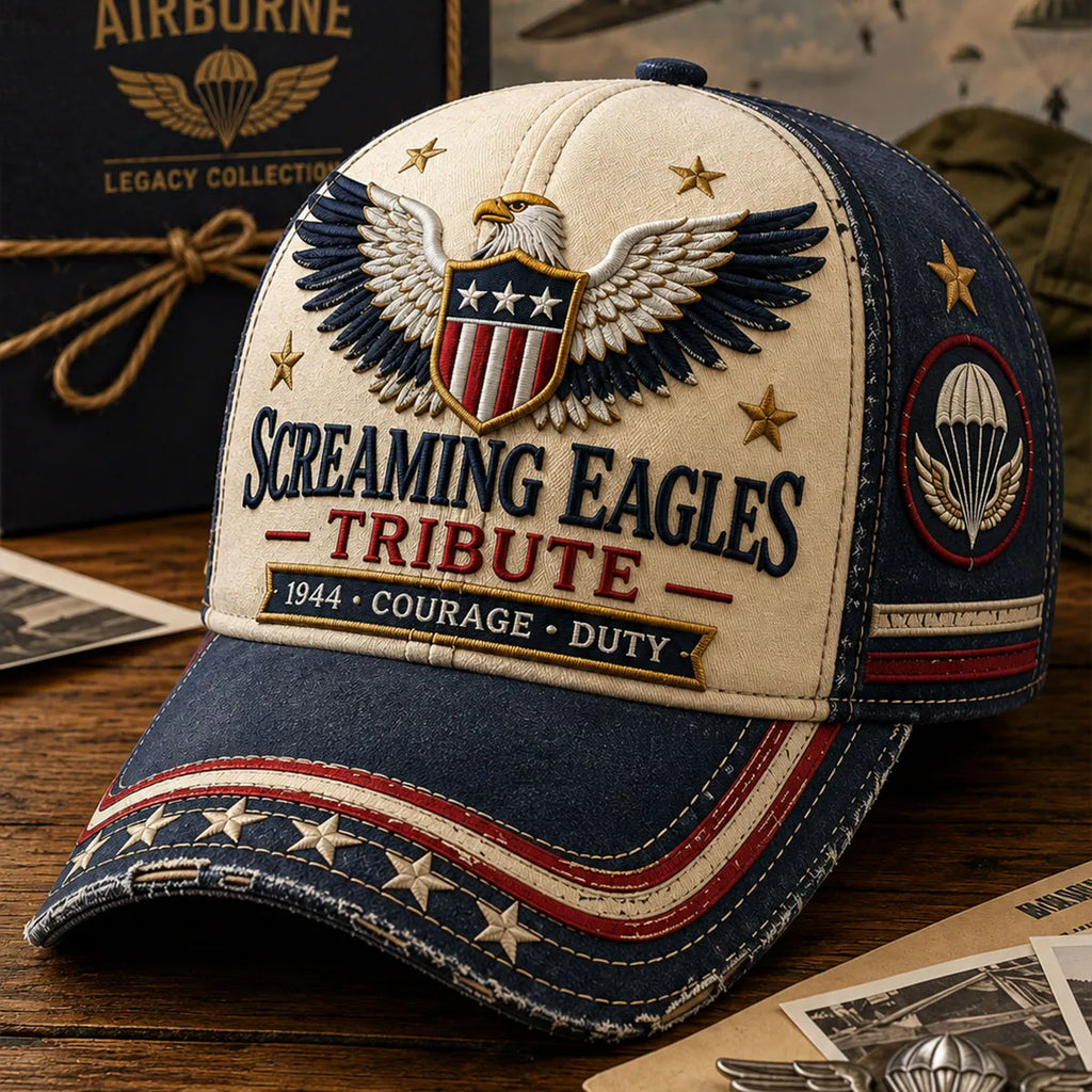 Vintage-style Veteran Print Casual Hat