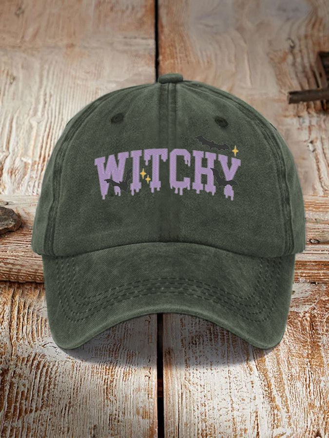 Unisex Halloween Witchy Print Hat