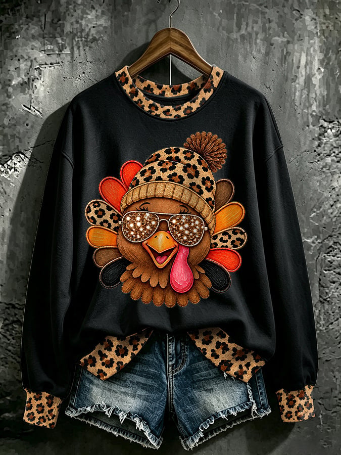 Women's Casual Printed Long-Sleeve Sweatshirt