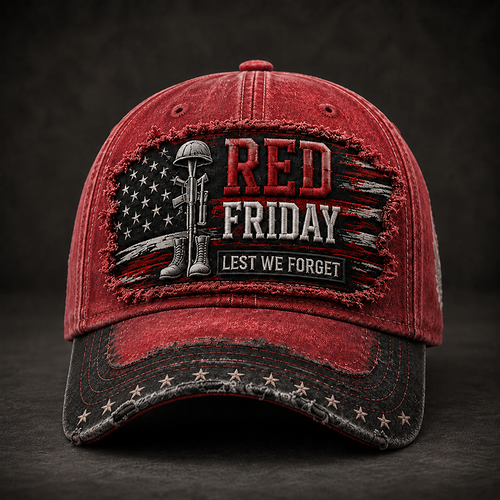 "Red Friday" Veteran Commemorative Casual Baseball Cap