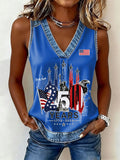 Women'S America Flag Printed Casual Vest