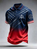 Men's Retro Print Faith Short-Sleeve Polo Shirt