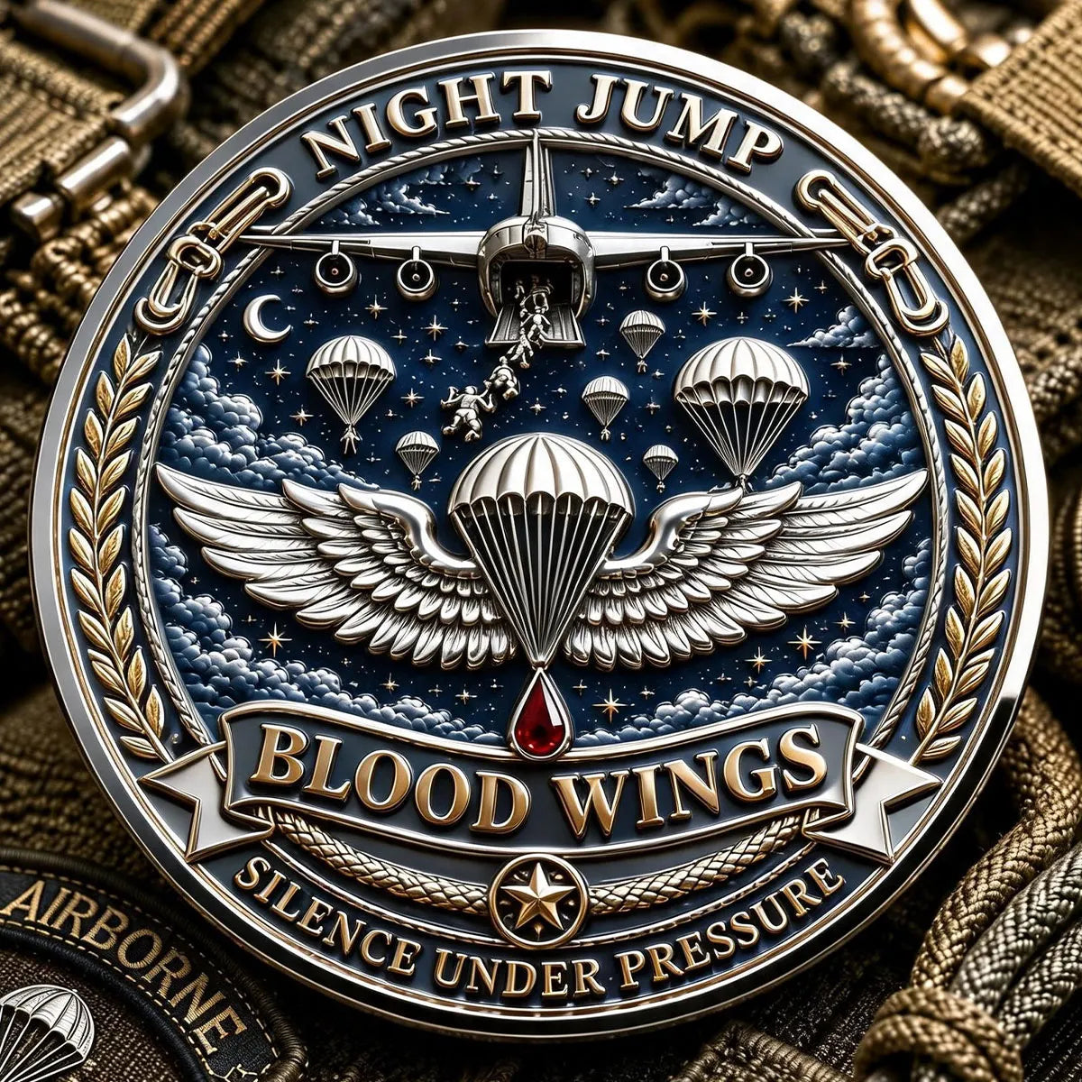 Night Jump Airborne Commemorative Metal Medal
