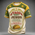 Men's Retro Faith Print  Casual T-Shirt
