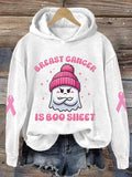 Women's Breast Cancer Is Boo Sheet Pink Halloween Ghost Breast Cancer Awareness Warrior Hoodie