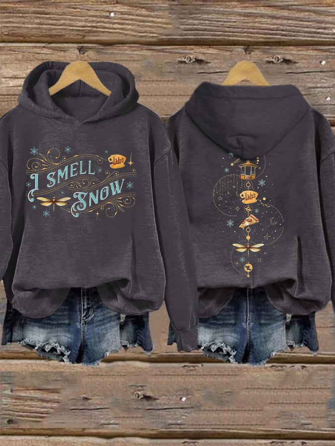 🔥HOT SALE🔥Retro I Smell Snow Luke’s Diner Dragonfly Inn Print Hoodie