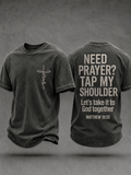 Men's Christian Need Prayer Tap My Shoulder Short Sleeve T-shirt