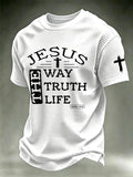 Men's Jesus The Way The Truth The Life Printed Casual T-shirt