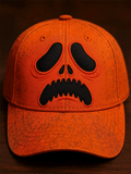Vintage Halloween Ghost Face Screaming Print Hat