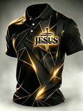 Men's Faith Cross-Print Short-Sleeve Polo Shirt