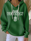 Women's Veteran Print Casual Sweatshirt