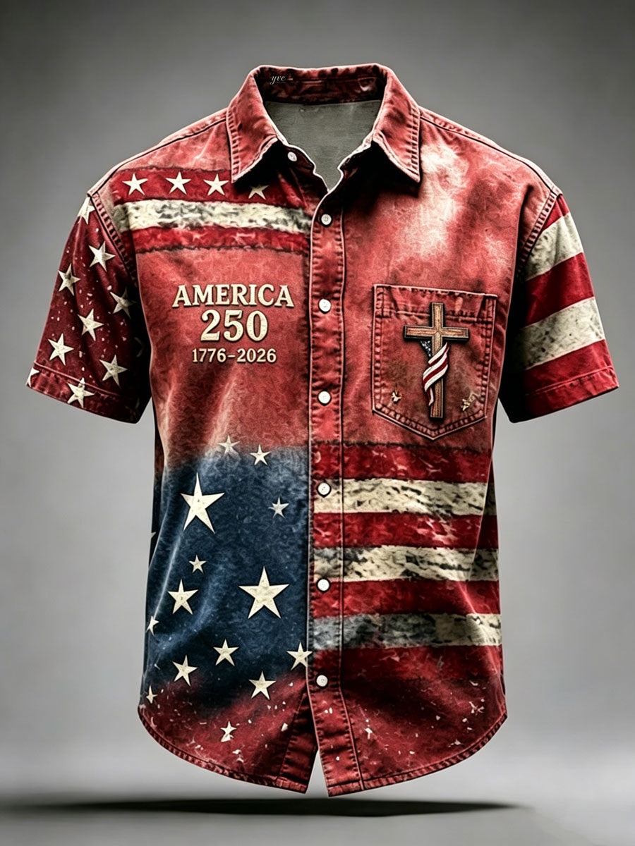 Men'S 250Th Anniversary National Faith Print  Shirt