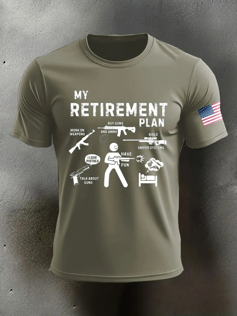Men's Funny Pew Veteran Printed T-shirt
