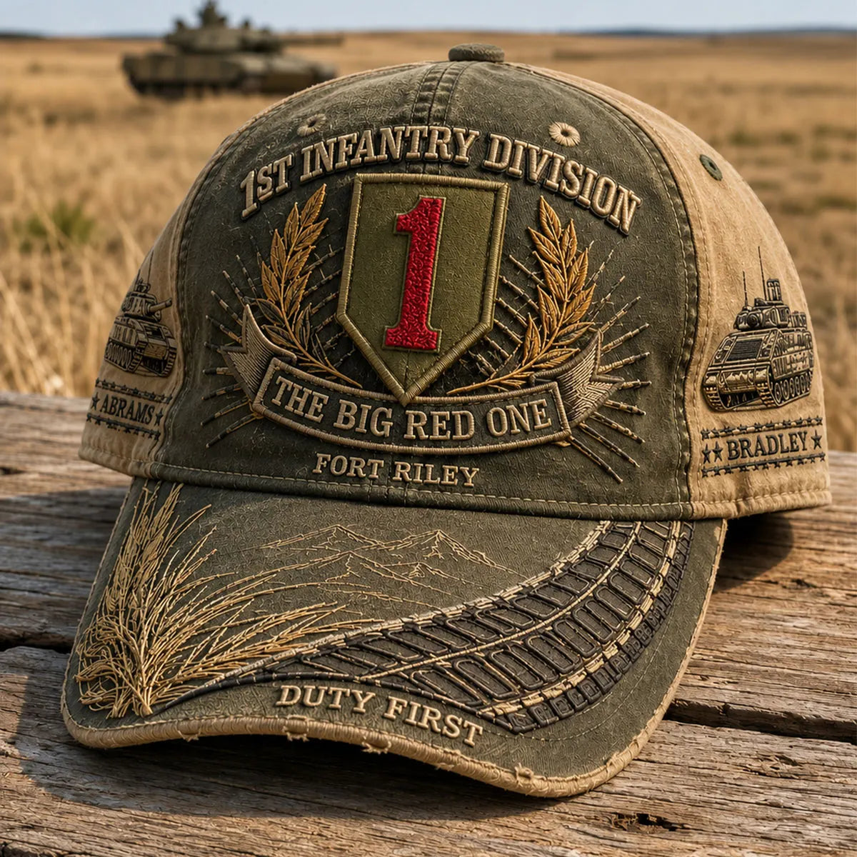 Vintage-style Veteran Print Casual Hat