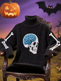 🔥HOT SALE🔥Women's Casual Halloween Skull Print Sweater