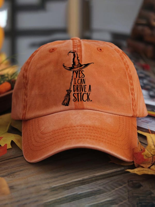 Unisex Vintage Yes I Can Drive A Stick Print Hat
