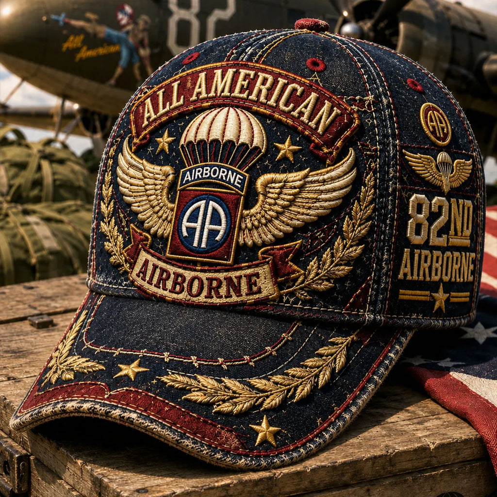 Vintage-style Veteran Print Casual Hat