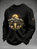 Men's Be Still And Know Psalm 46:10  Printed Waffle-Knit Top